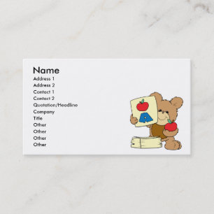 cute school teddy bear A is for Apple Business Card