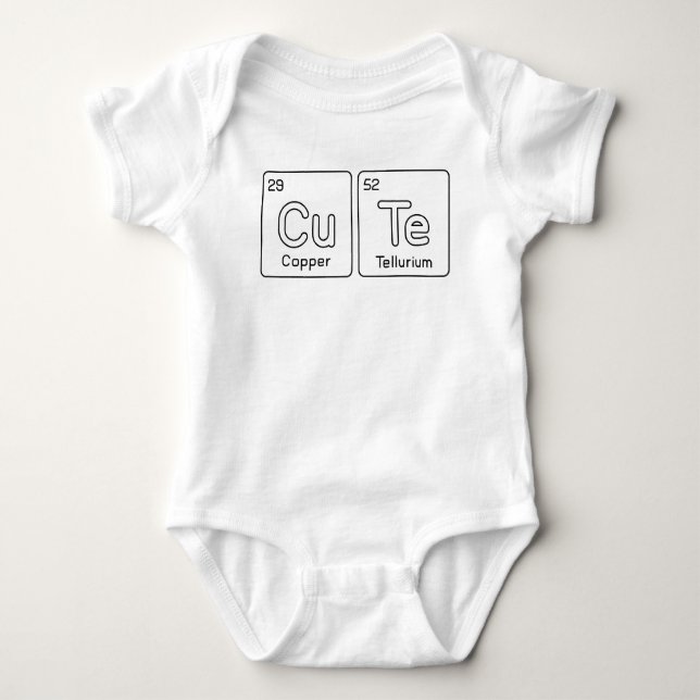 Cute Science Baby Periodic Table Baby Bodysuit (Front)