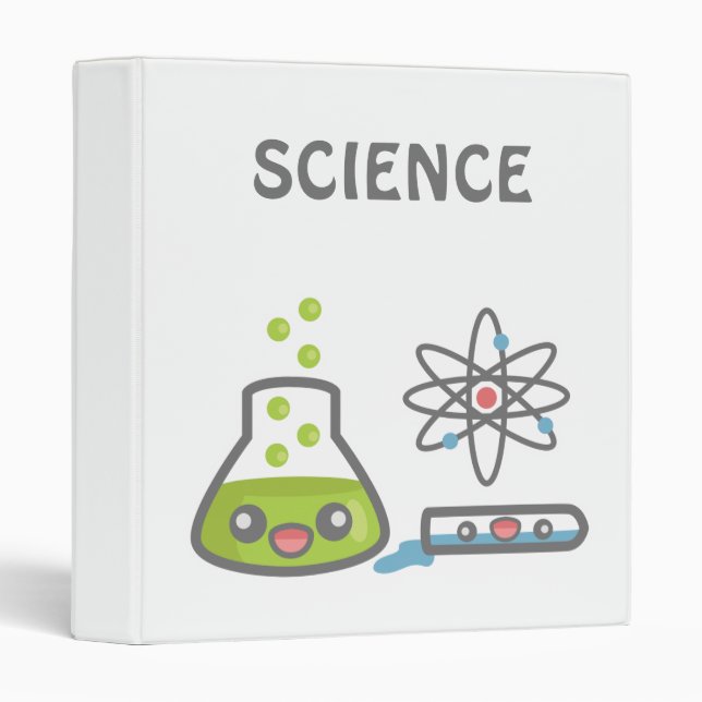 Cute Science Equipment 3 Ring Binder (Front/Spine)