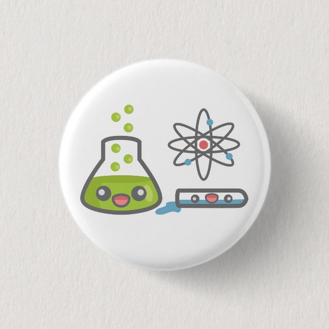 Cute Science Equipment Button (Front)