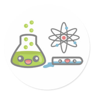 Cute Science Equipment Classic Round Sticker
