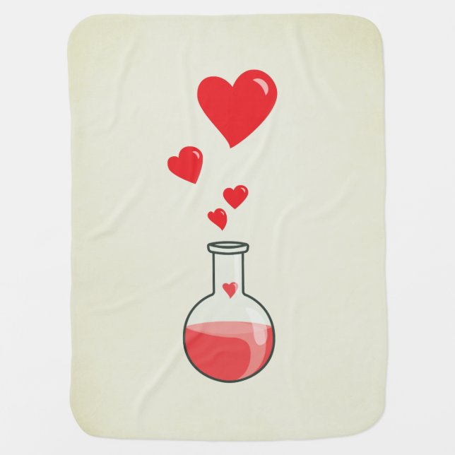 Cute Science Geek Flask Of Hearts Baby Blanket (Front)