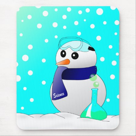 Cute Science Snowman Mouse Pad