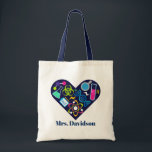Cute Science Teacher add name tote bag<br><div class="desc">design by www.etsy.com/Shop/DoodlesFirst</div>