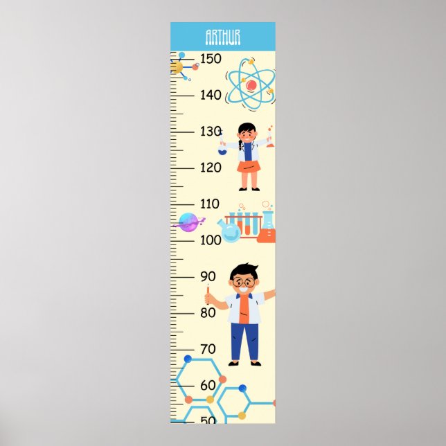 Cute Scientist Growth Chart (Front)