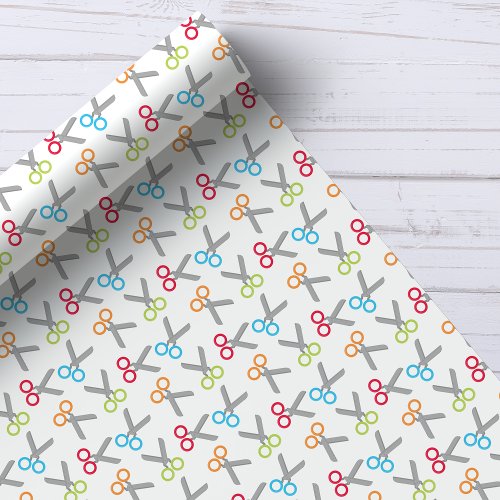 Cute Scissors School Kids Teacher Pattern Wrapping Paper