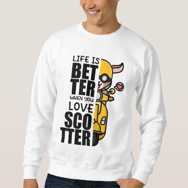 Cute Scooter Goat Design Sweatshirt (Front)