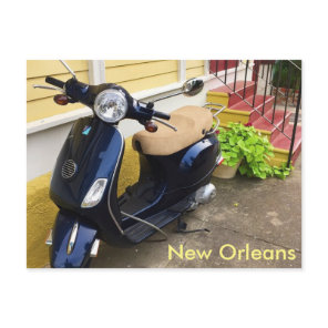 Cute Scooter in New Orleans Marigny Postcard