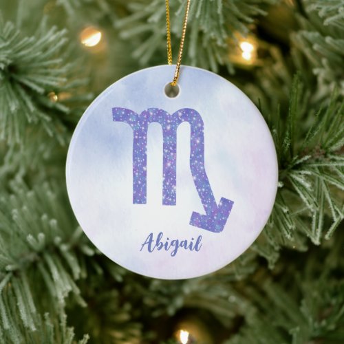 Cute Scorpio Astrology Sign Personalized Christmas Ceramic Ornament