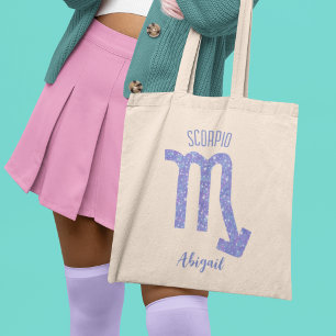 Cute Scorpio Astrology Sign Personalized Tote Bag
