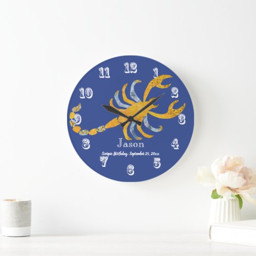 Cute Scorpio Zodiac Birthday for kids  Round Clock