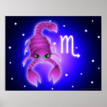 Cute Scorpio Zodiac Poster at Zazzle