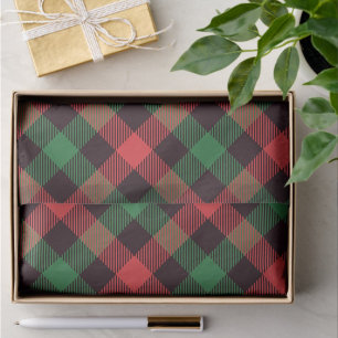 Cute Scottie Colorful Plaid Tissue Paper