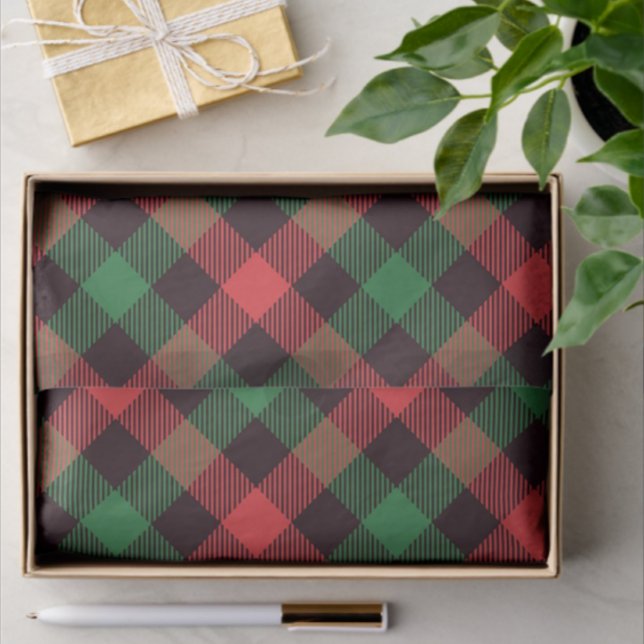 Cute Scottie Colorful Plaid Tissue Paper (Coordinating plaids for crafting or gifting!)
