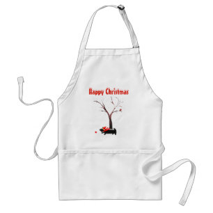 Cute Scottie Dog Christmas Adult Apron