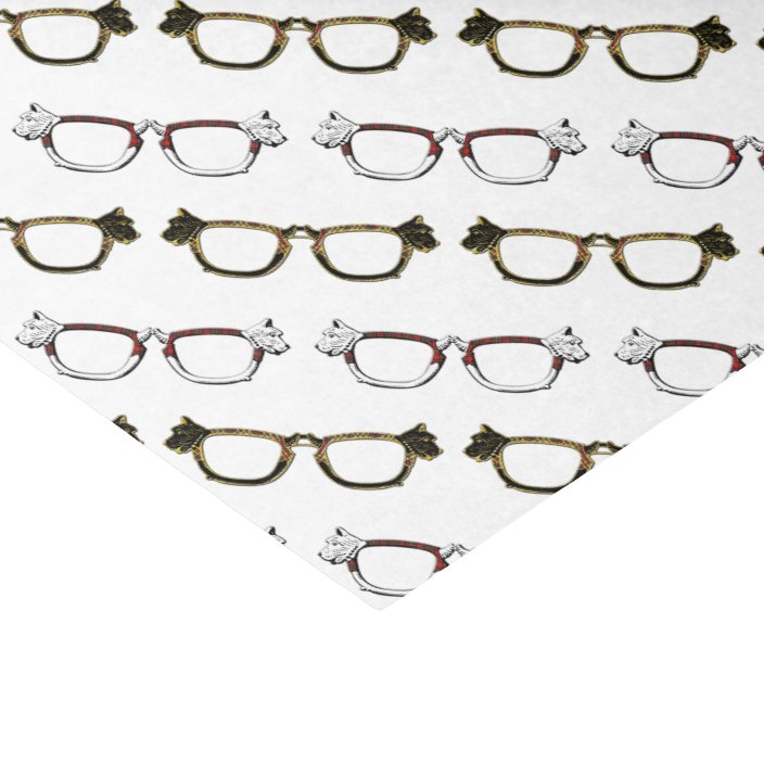 Cute Scottie Dog Eyeglass Pattern Tissue Paper
