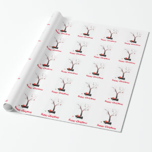 Cute Scottie Dogs Robins Christmas Wrapping Paper