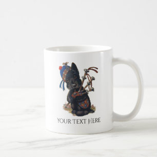 Cute Scottie Playing Bagpipes Personalize Coffee Mug