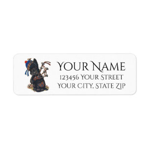 Cute Scottie Playing Bagpipes Personalize Label