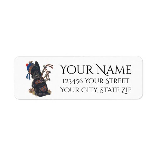 Cute Scottie Playing Bagpipes Personalize Label