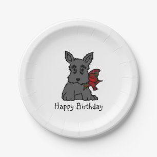Cute Scottie Puppy Personalize Paper Plates