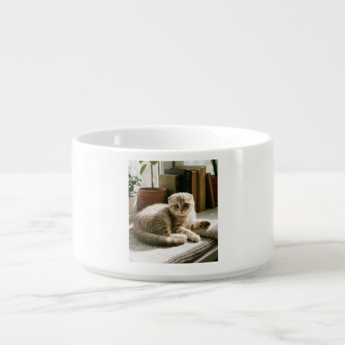 Cute Scottish Fold Cat Chili Bowl - Cozy Cat Lover