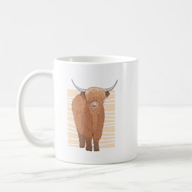 Cute Scottish Highland Cattle Yak Cow Whisperer Fa Coffee Mug (Left)