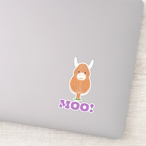 Cute Scottish Highland Cow Sticker