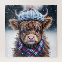 Cute Scottish Highland Cow Winter themed Coo