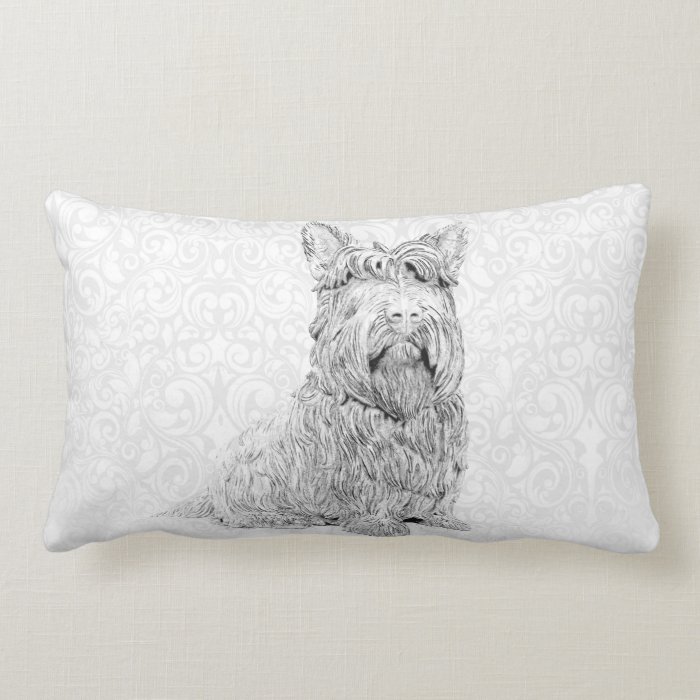 Cute Scottish Terrier dog art Pillow