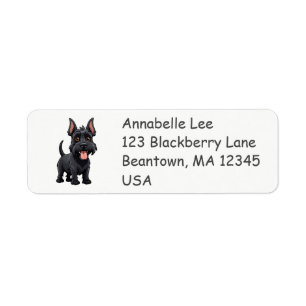 Cute Scottish Terrier Label
