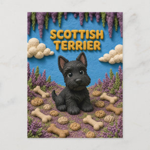 Cute Scottish Terrier Puppy, Baby Dog Postcard