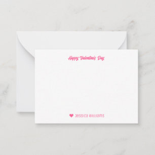 Cute Scratch Heart Pattern Pink Valentine's Day Note Card