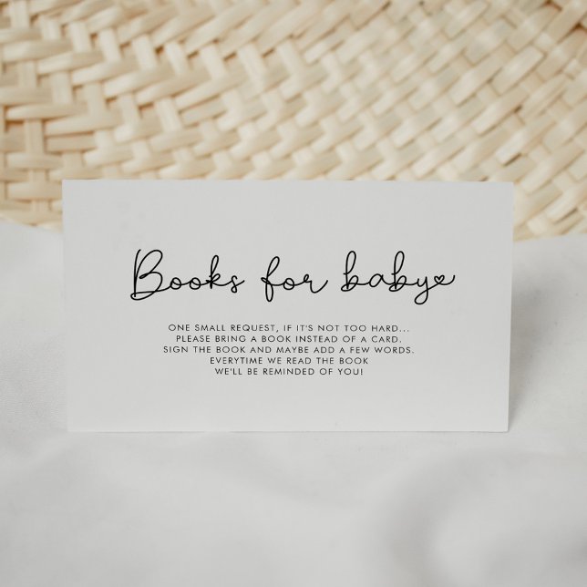 Cute script baby shower book request card (Creator Uploaded)