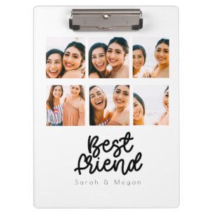 cute script best friend 6 photo collage clipboard