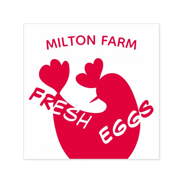 cute script cartoon chicken monogram Egg Stamp (Design)