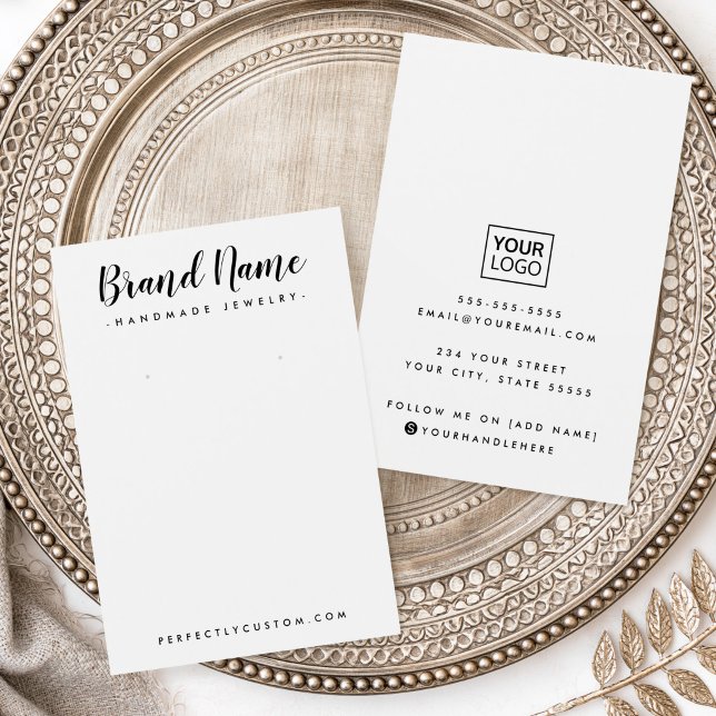 Cute script custom color logo earring display card (Cute script custom color logo earring display card)