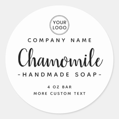 Cute script custom logo white product label