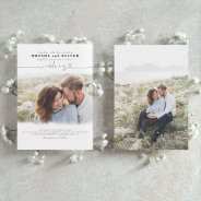 Cute Script Elegant Photo Overlay White Wedding Invitation at Zazzle