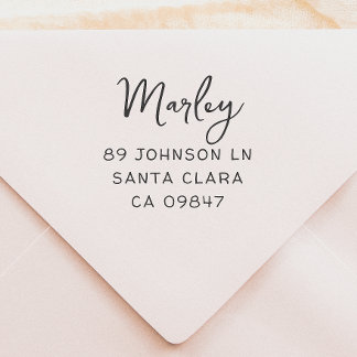 Cute Script Family Name & Handwriting Address Self-inking Stamp