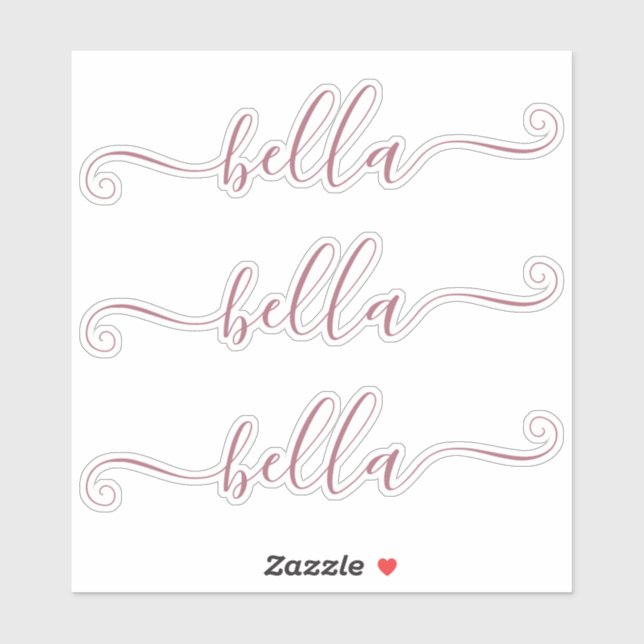 Cute Script Font Custom Signature Name Sticker (Sheet)
