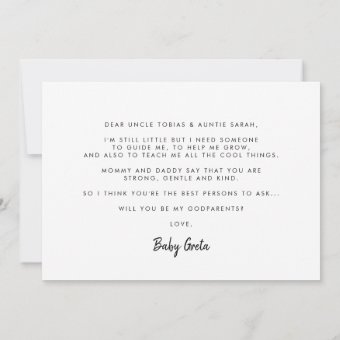 Cute script Godparents proposal photo card | Zazzle