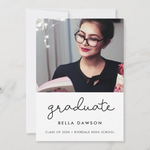 Cute script graduation party invitation