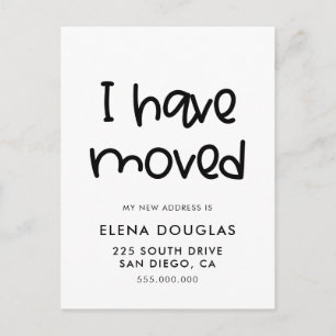 Cute script I have moved announcement Postcard