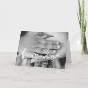 Cute Script Inspirational Family Photo Holiday Card