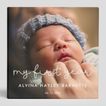 Cute script My First Year Baby album 3 Ring Binder