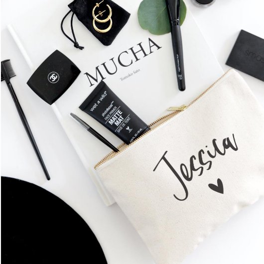 Cute Script Name and Heart Cosmetic Toiletry Bag (Lifestyle)