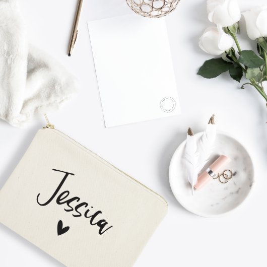 Cute Script Name and Heart Cosmetic Toiletry Bag (Lifestyle)