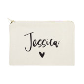 Cute Script Name and Heart Cosmetic Toiletry Bag (Front)