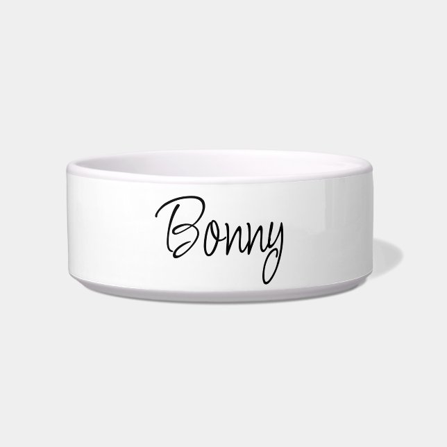 Cute script pet name custom bowl (Front)